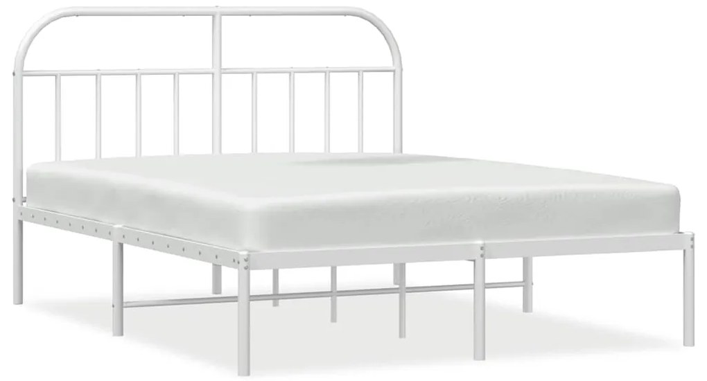 353689 vidaXL Метална рамка за легло с горна табла, черна, 183x213 см