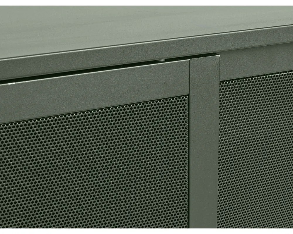 Тъмнозелен метален нисък скрин с плъзгащи се врати 160x75 cm Veep – Unique Furniture