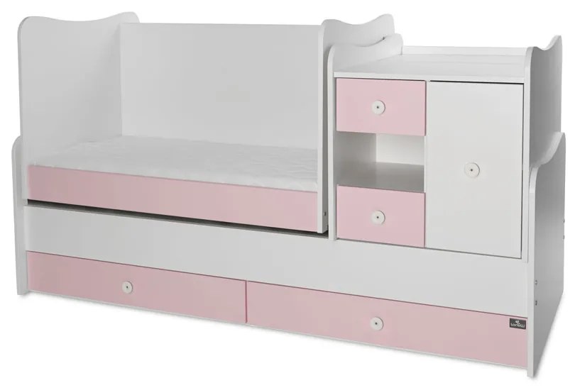 LORELLI Classic Трансформиращо се легло-люлка 190/72 см. MINI MAX БЯЛО/ORCHID PINK