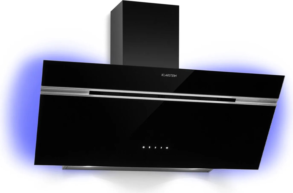 Klarstein Alina, абсорбатор, 90 см, 600 m³ / h, LED дисплей, светлина, черен