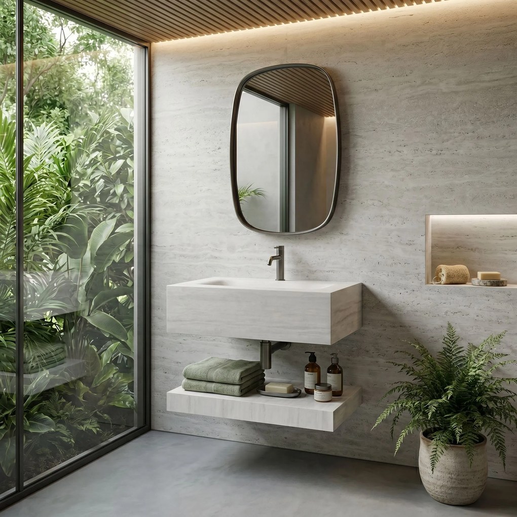 Стенна мивка с рафт Rea Apollo Muralto Roma 70