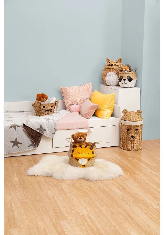 Детска кошница за играчки от воден зюмбюл естествена ø 30x56 cm Bear – Compactor