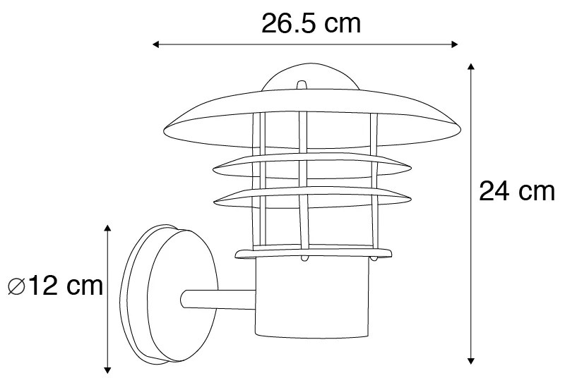 Винтидж външна стенна лампа мед IP44 - Prato