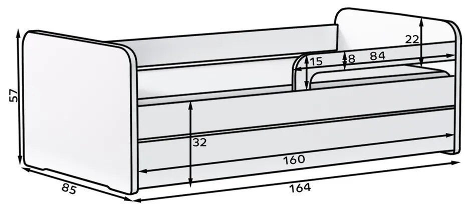 Бяло детско легло 80x160 cm с включен матрак/с включена подматрачна рамка Duuli – ELTAP