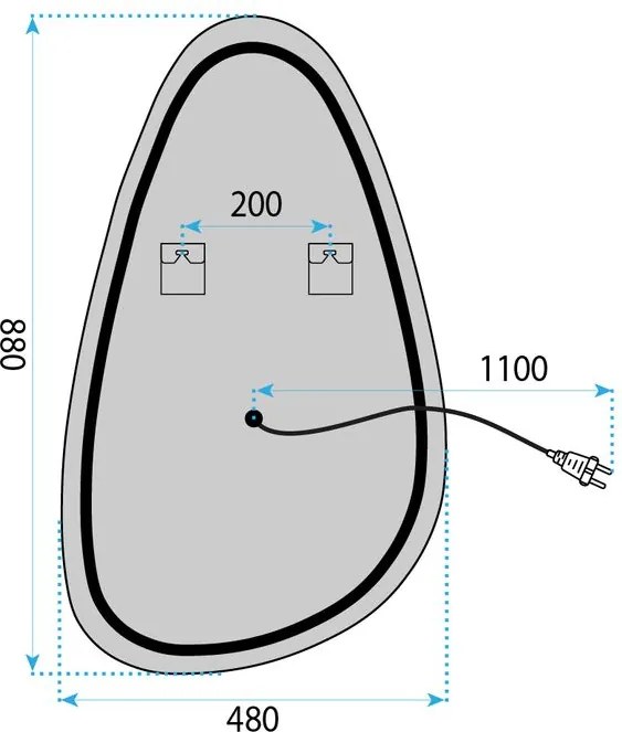 Огледало LED ART 90x50 cm