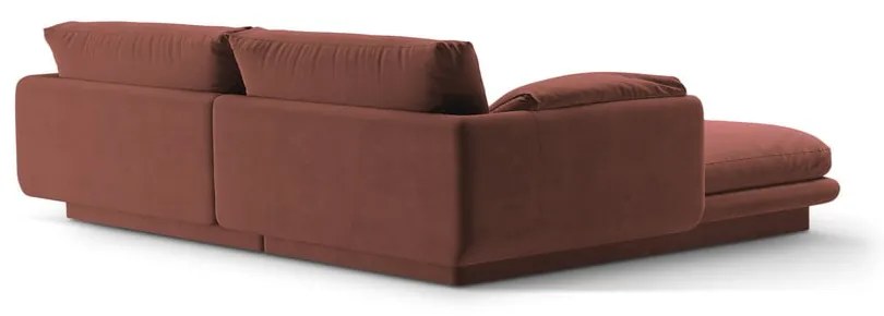 Розов кадифен ъглов диван (десен ъгъл) Torino – Micadoni