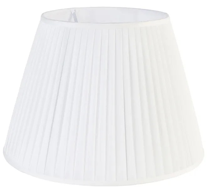 Плисиран абажур бял кръгъл скосен 45/27/30