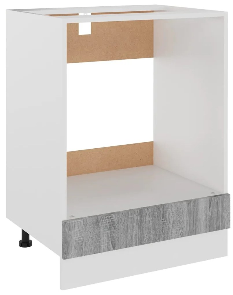 825835 vidaXL Шкаф за фурна, Lyon сив сонома, 60x46x81,5 см, инженерно дърво