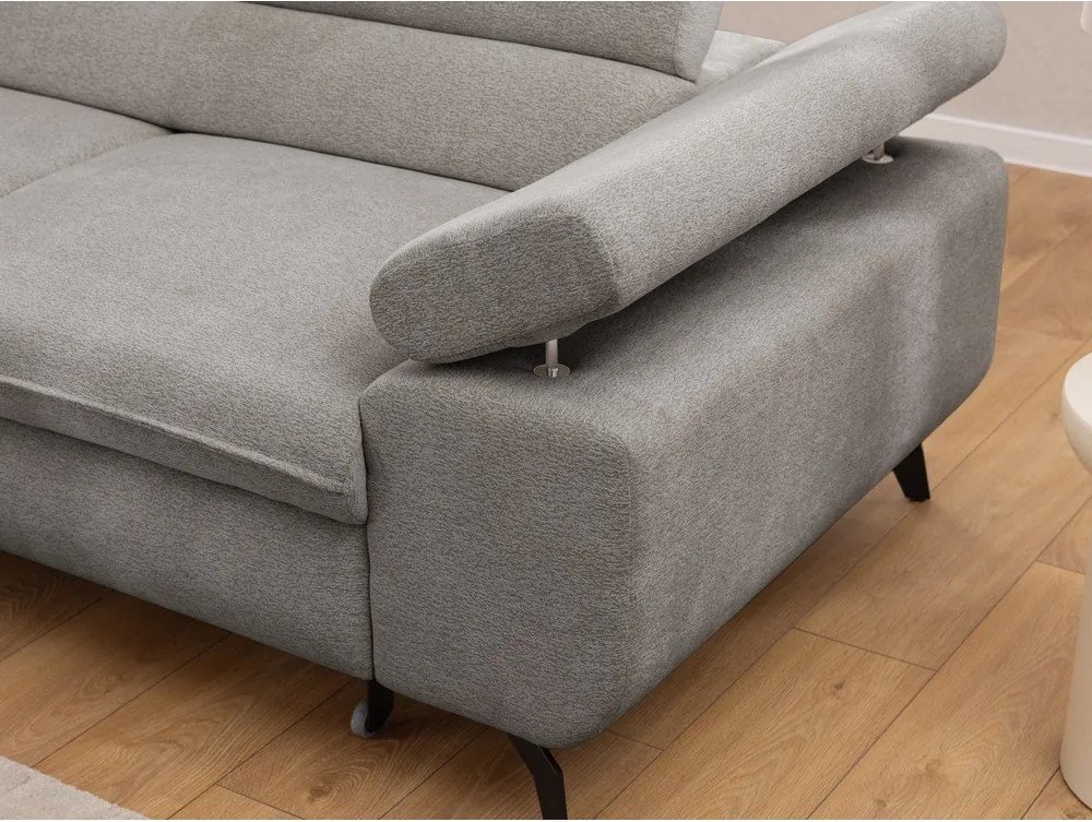 Светлосив шенилов ъглов диван (ляв ъгъл L форма) Marbeya – Ropez