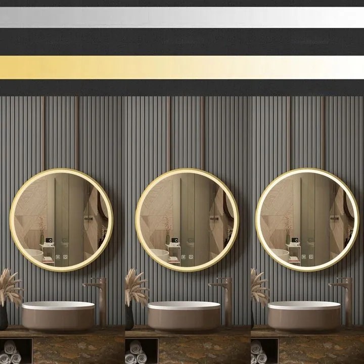 Огледало LED 80cm MMJ BRUSH GOLD