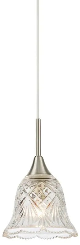 Висящо осветително тяло в сребрист цвят със стъклен абажур ø 13,5 cm Luna – Markslöjd