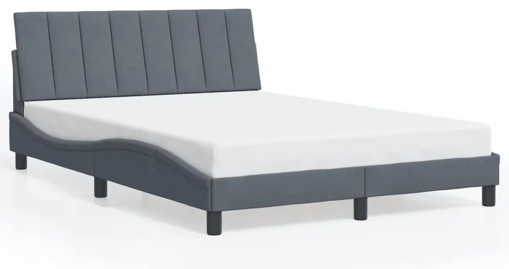 3207844 vidaXL Рамка за легло без матрак Hanko, тъмносива, 140x190 см, кадифе