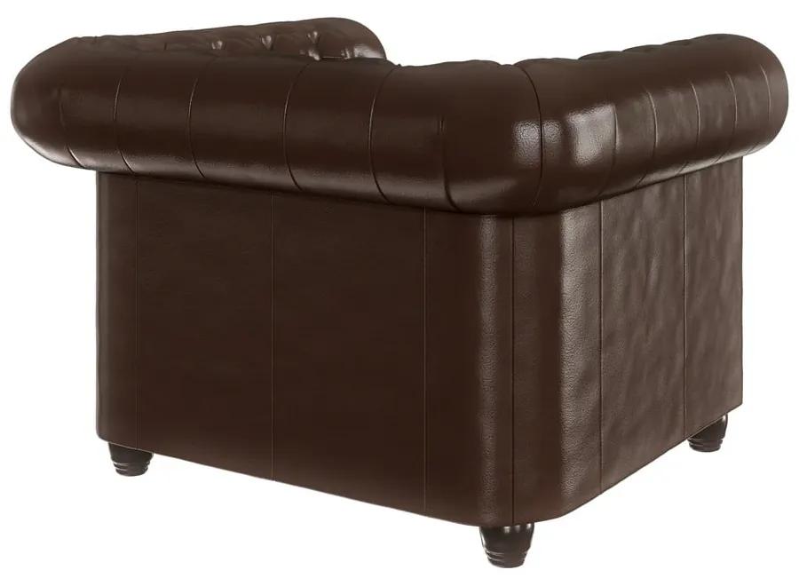 Тъмнокафяв фотьойл от изкуствена кожа York - Ropez