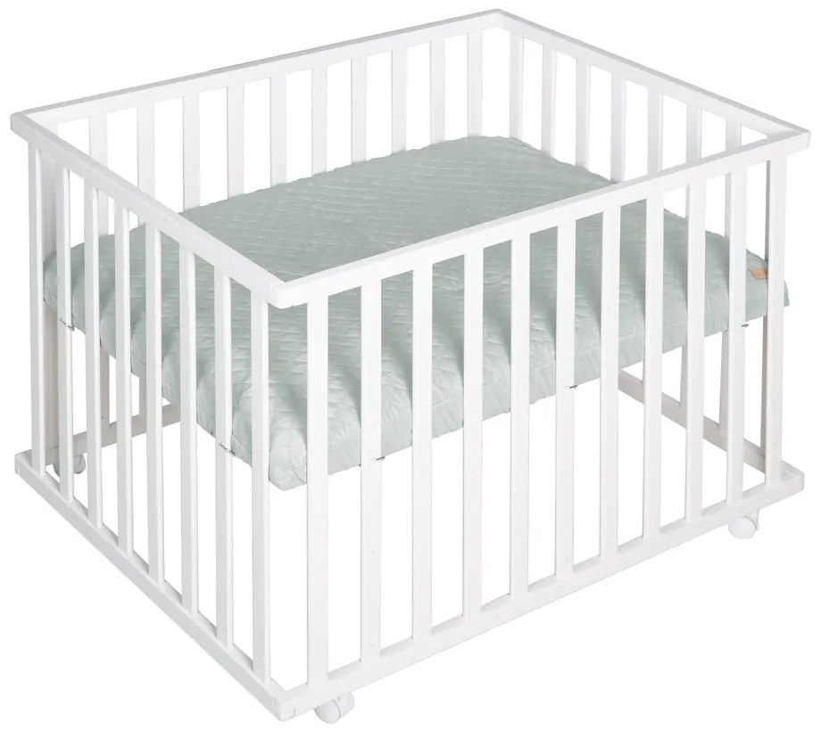 Бяла кошара за игра 100x75 cm на колелца Style – Roba