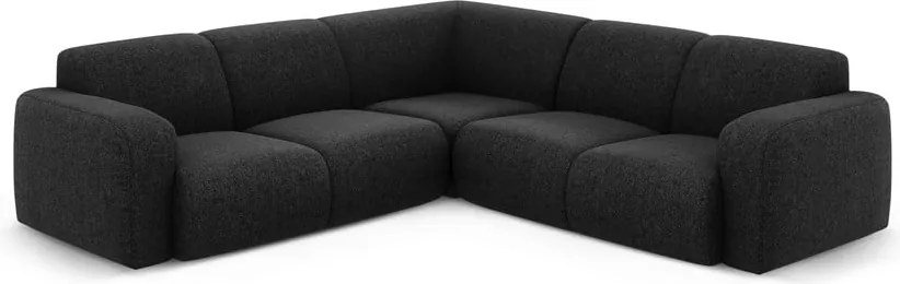 Черен ъглов диван (променлив/L форма) Molino – Micadoni Home