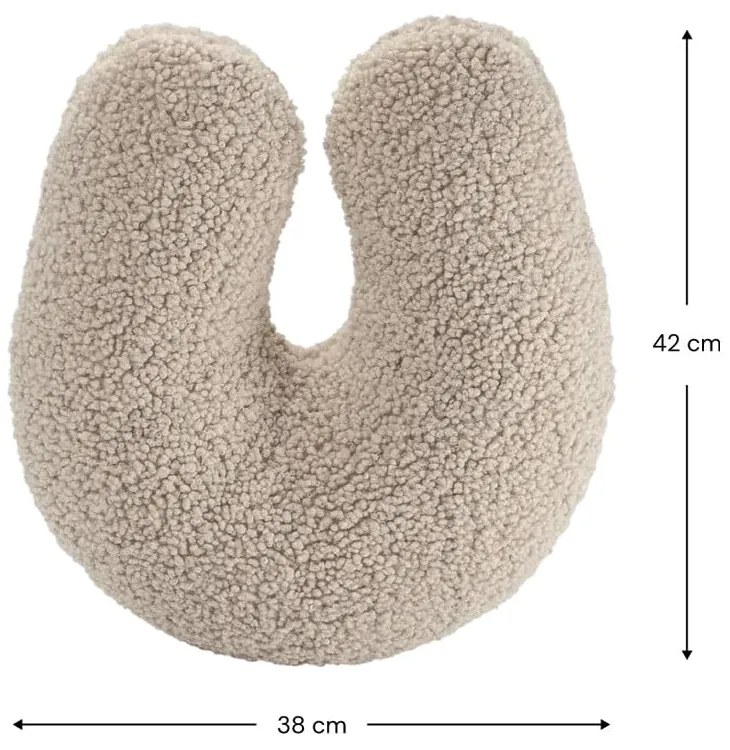 Светлокафява детска възглавница за диван от букле U – Wigiwama