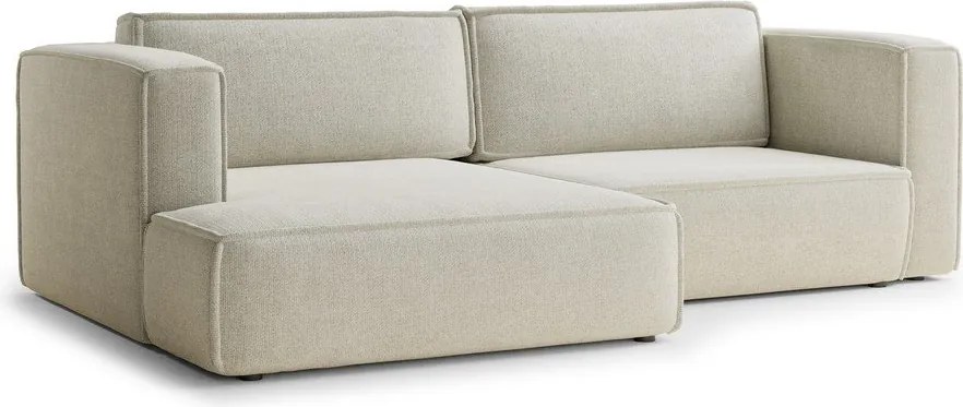 Кремав шенилов сгъваем/с място за съхранение ъглов диван (ляв ъгъл) Velto – Maison de Rêve