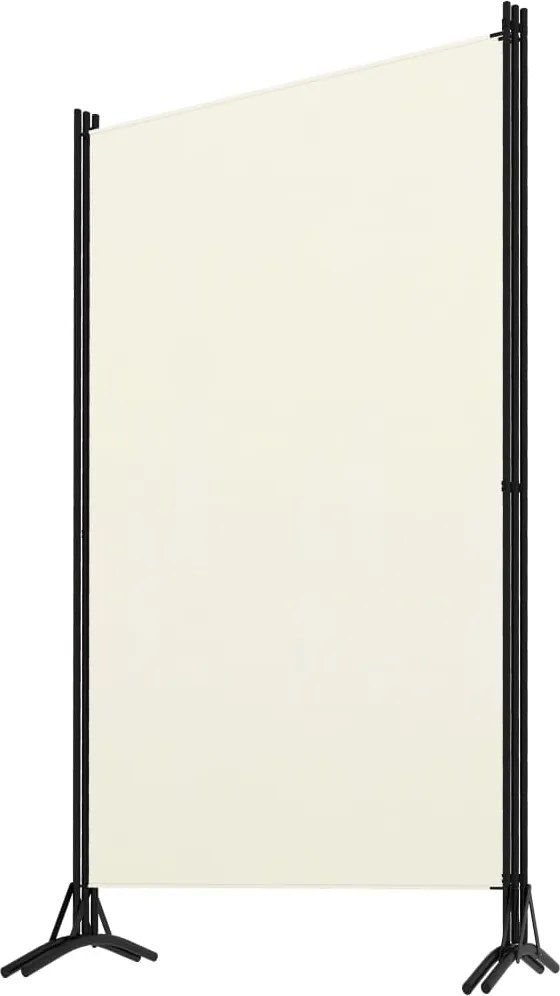 Параван за стая, 3 панела, кремавобял, 260x180 см