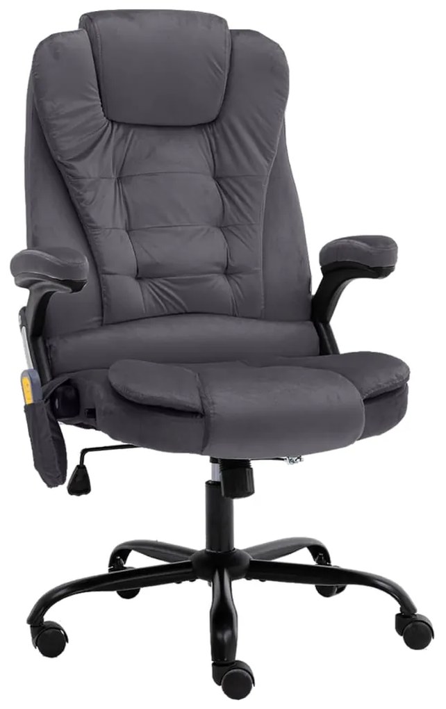 20572 vidaXL Масажиращ офис стол, тъмносив, кадифе