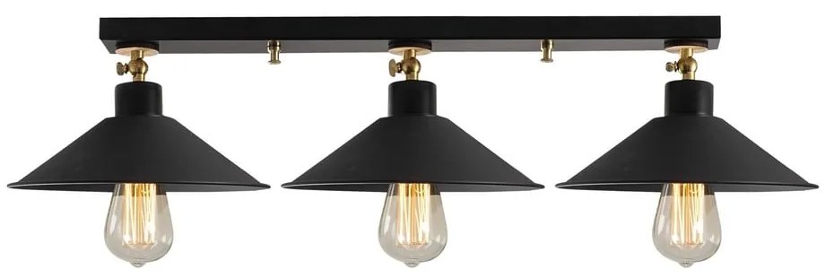 Черно осветително тяло за таван с метален абажур ø 24 cm Berceste – Opviq lights