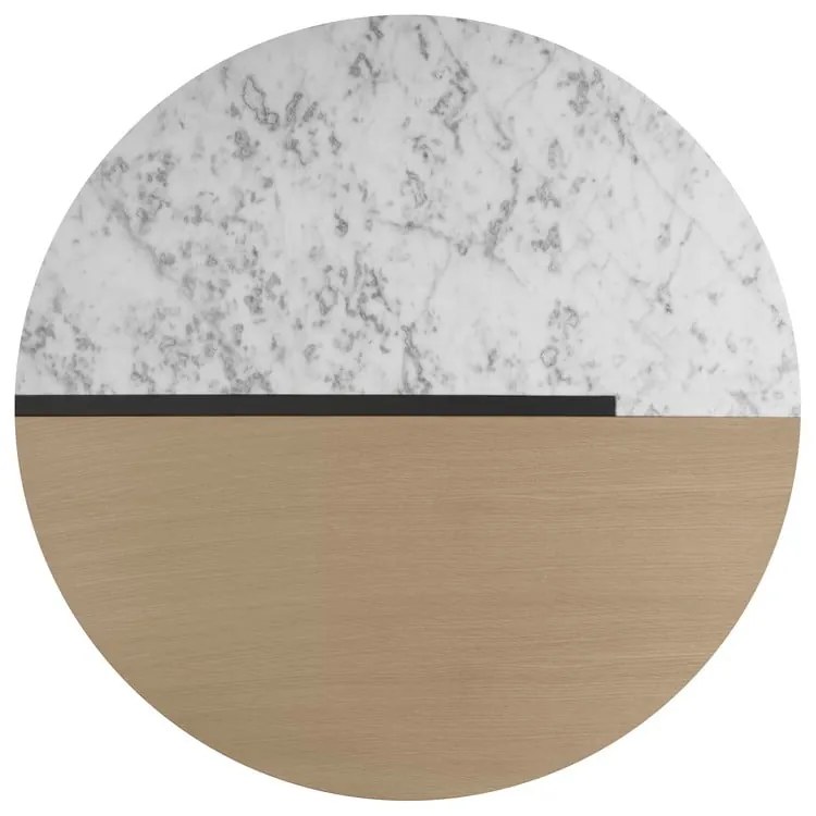 Кръгла маса за кафе с дъбов плот ø 80 cm Sonata - TemaHome