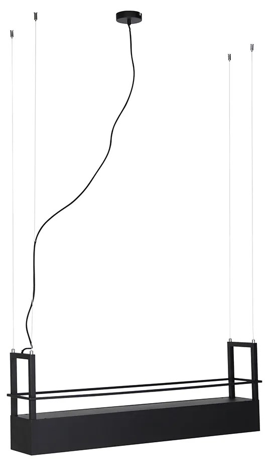 Интелигентен висящ аплик черен с рафт с 4 Wifi GU10 - Cage Rack