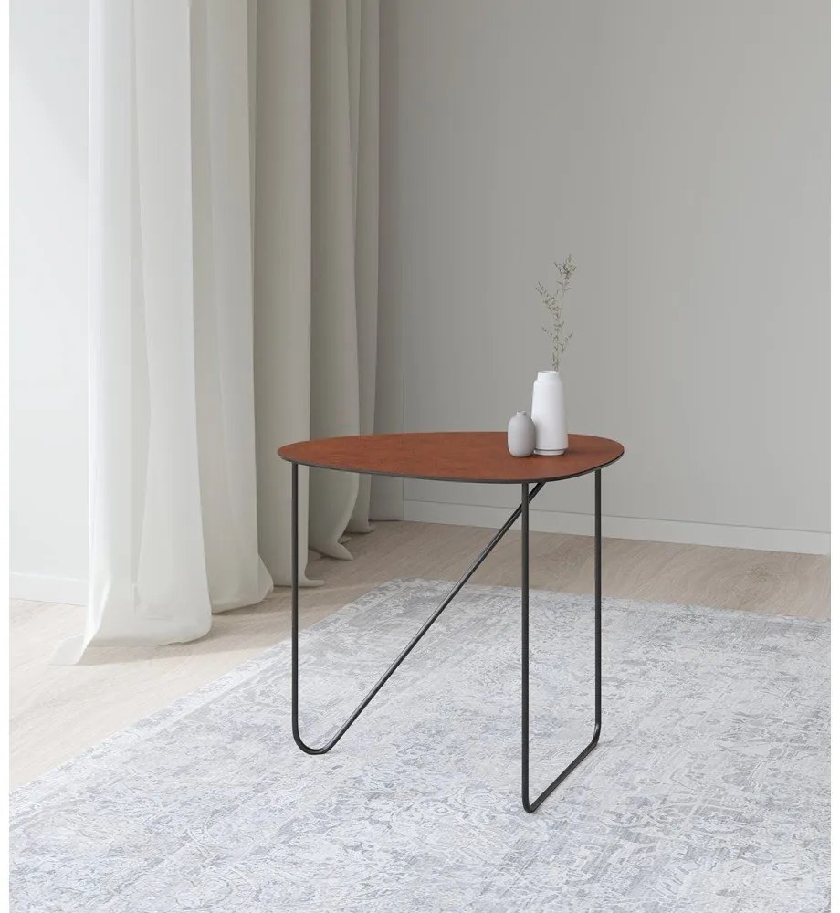 Метална масичка за кафе в цвят кафяв коняк 37x44 cm Curve M Bull – LIND DNA