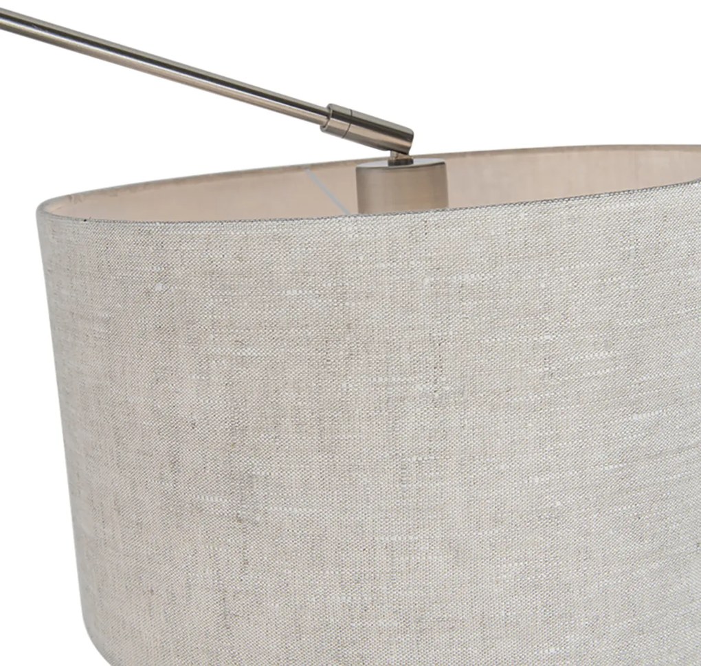 Стилна висяща лампа от стомана с абажур 35 см светло сива регулируема 2-светлина - Blitz