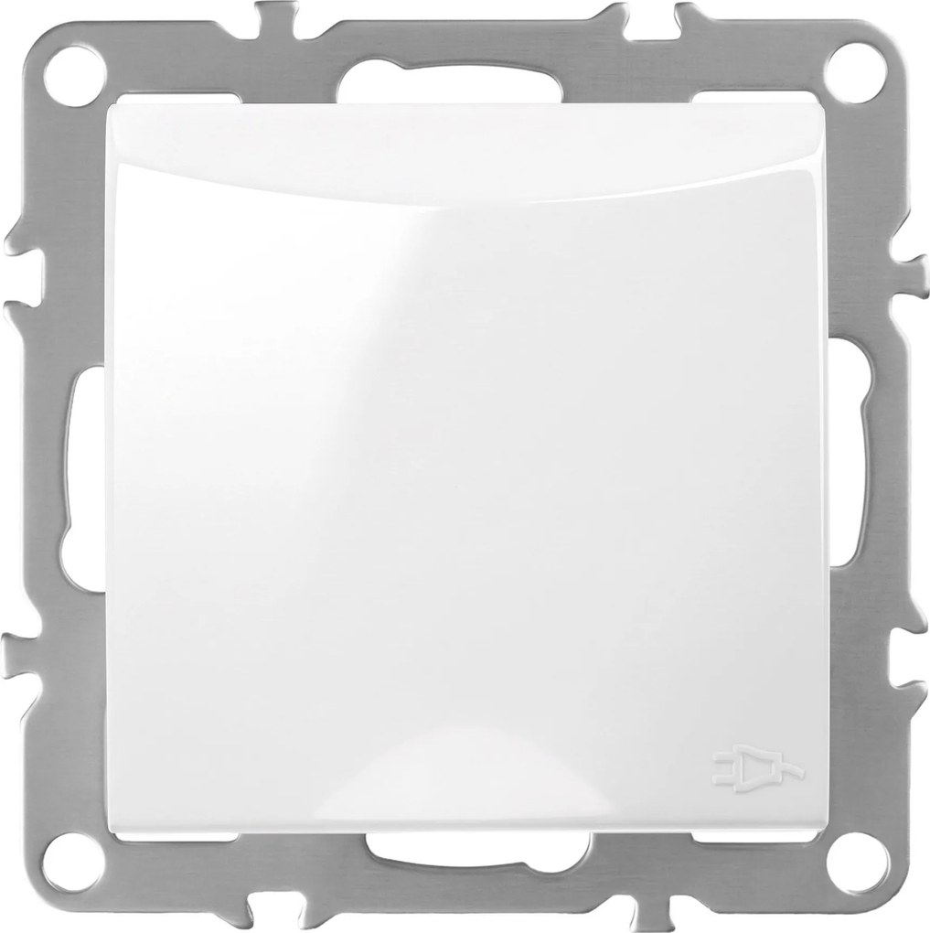 Единичен контакт със заземяване и капаче OSTE JNH005-G White
