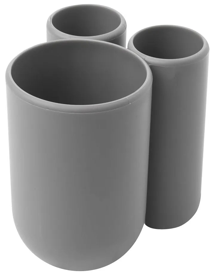 Сива пластмасова чаша за четки за зъби Touch - Umbra