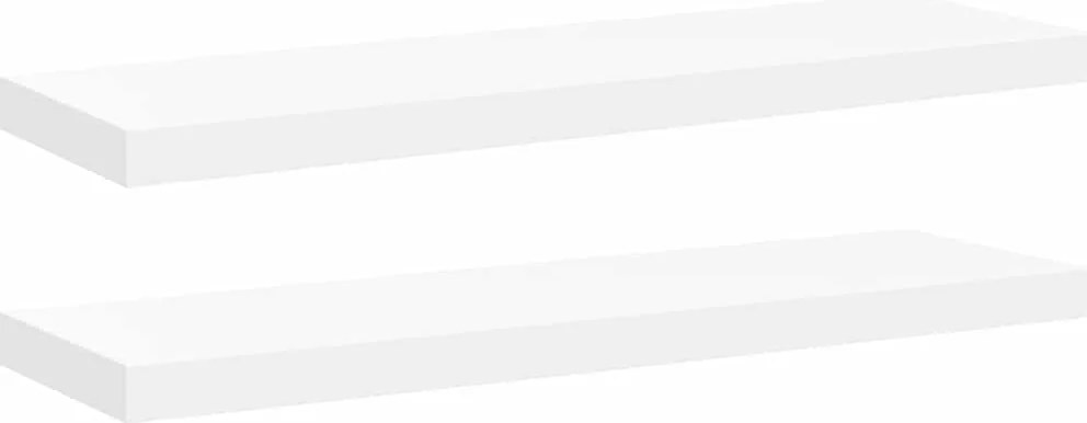 323815 vidaXL Окачени стенни рафтове, 2 бр, бели, 80x23,5x3,8 см, МДФ