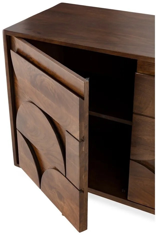 Кафяв скрин от масивно манго 145x76x40 cm Trisha – MOME