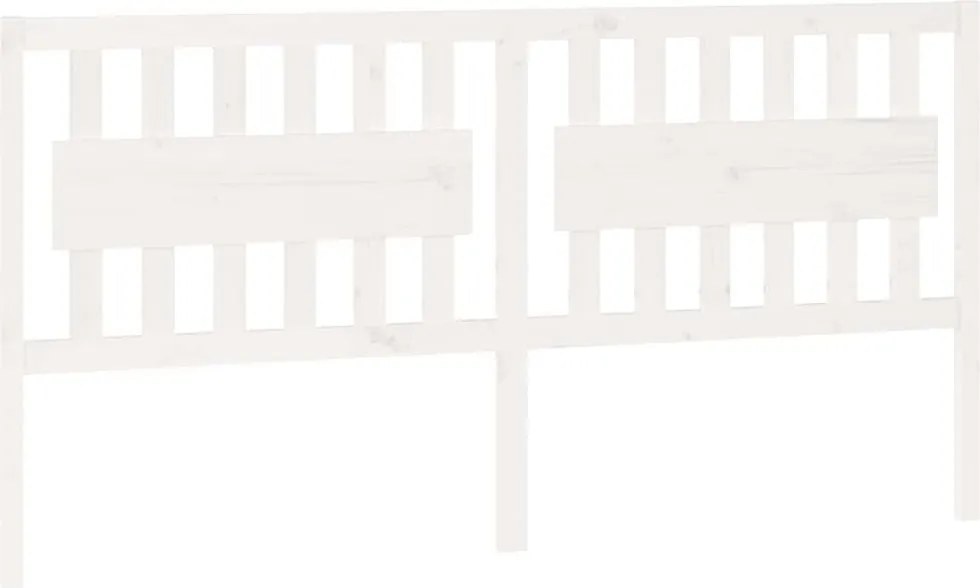 818586 vidaXL Горна табла за легло, бяла, 185,5x4x100 см, бор масив