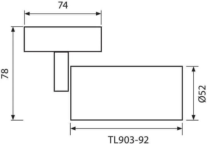 Спот за релсов монтаж LUX, черен, 1хGU10