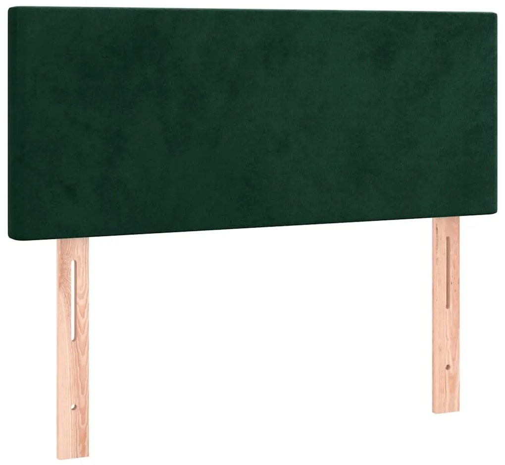 345781 vidaXL Горна табла за легло, тъмнозелена, 100x5x78/88 см, кадифе