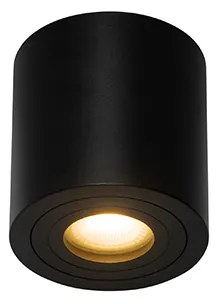 Модерен кръгъл таванен спот черен IP44 - Capa