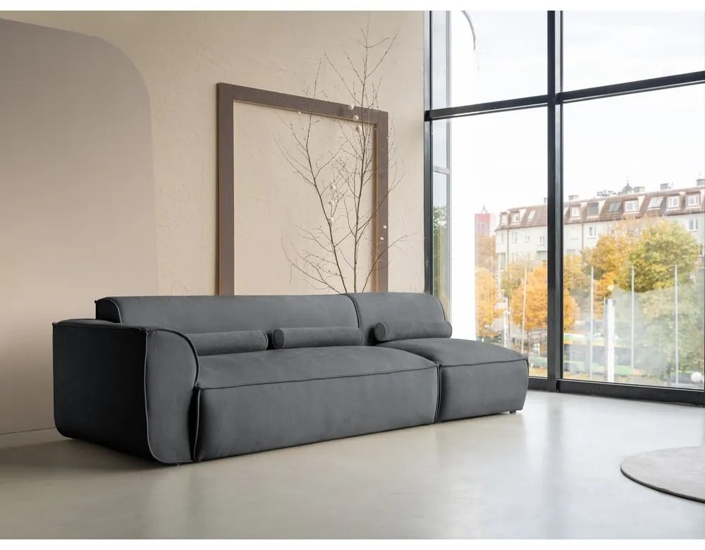 Сив модулна лежанка (ляв ъгъл) Flex Felix – Miuform