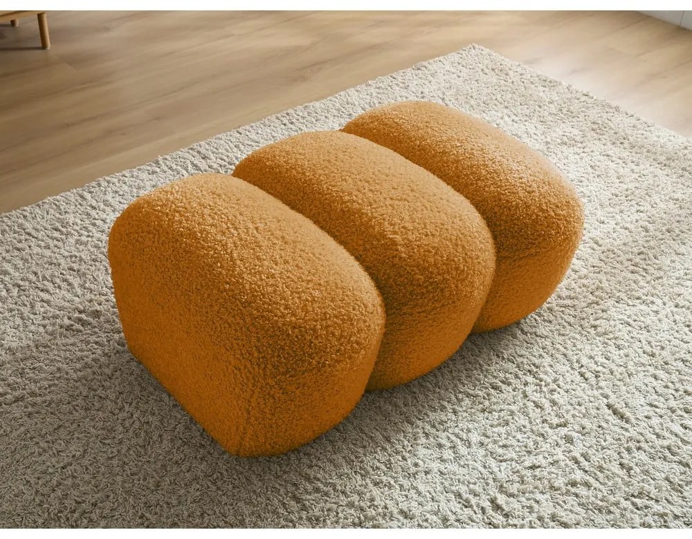 Табуретка от прежда с примки от букле в цвят горчица Hippolyte – Bobochic Paris