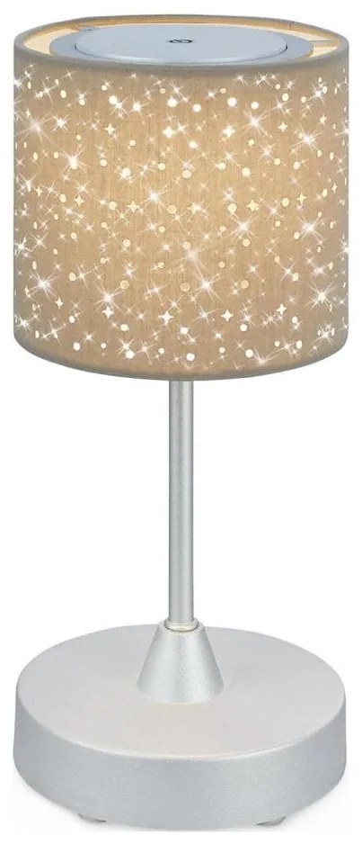 Brilo - LED регулируема презареждаема настолна лампа LOLE LED/3W/5V IP44 сребрис