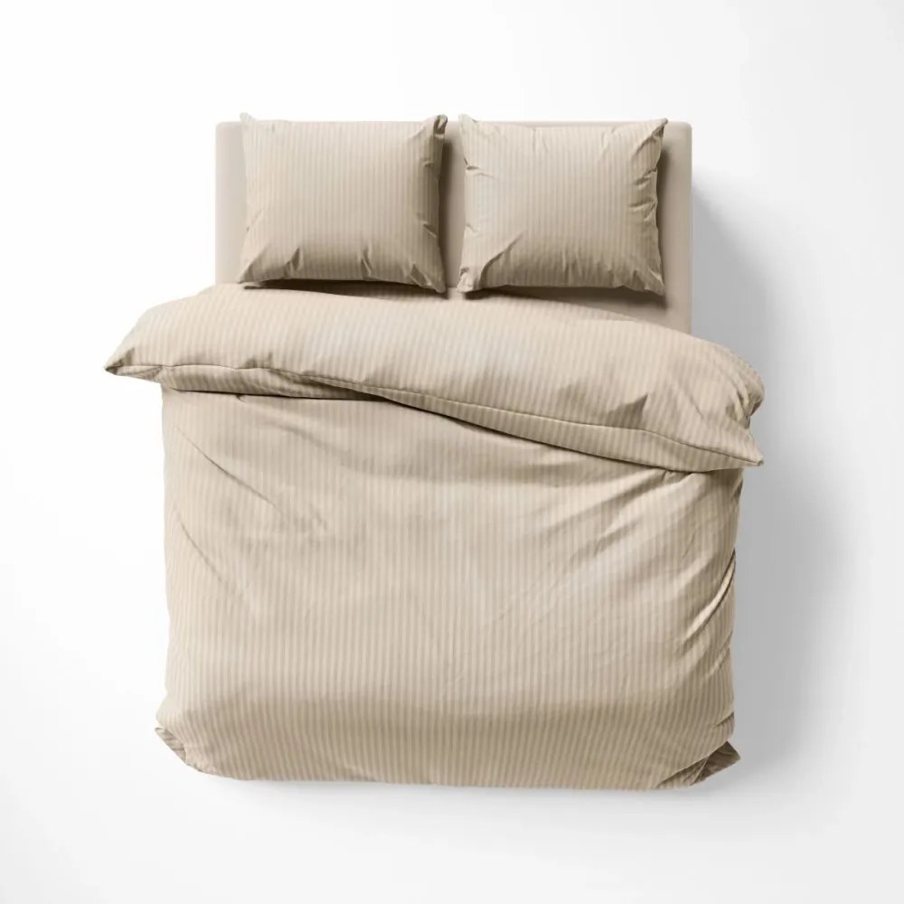 Луксозно спално бельо от дамаска - бежово 2 части: 1 бр. 140x200 + 1 бр. 70x80