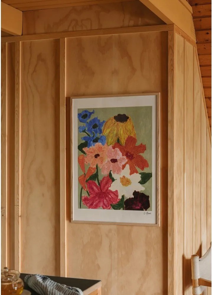 Постер 50x70 cm Flowers on Sage Green – Carla Llanos – The Poster Club