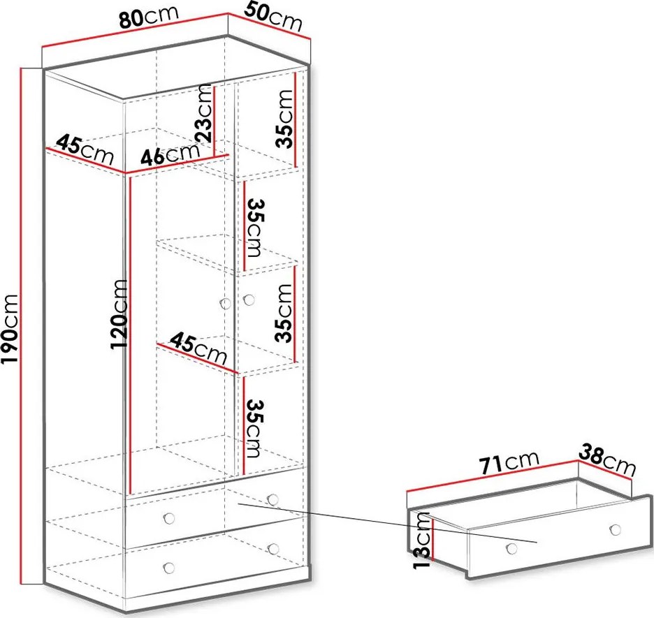 Гардероб Pixel 2-врата