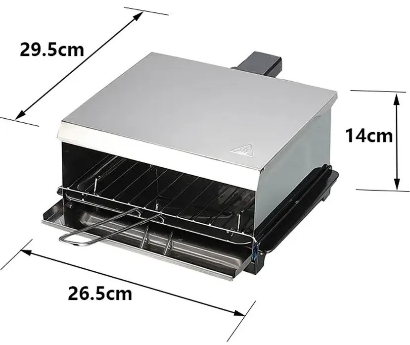 Парти грил SAPIR SP 1015 PGS, 800W, Демонтиращи се дръжка и скара, Тавичка за мазнина, Инокс