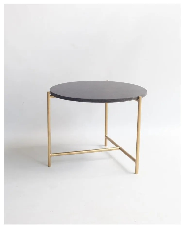 Масичка за кафе с черен мраморен плот Velvet Atelier, ø 50 cm - Really Nice Things