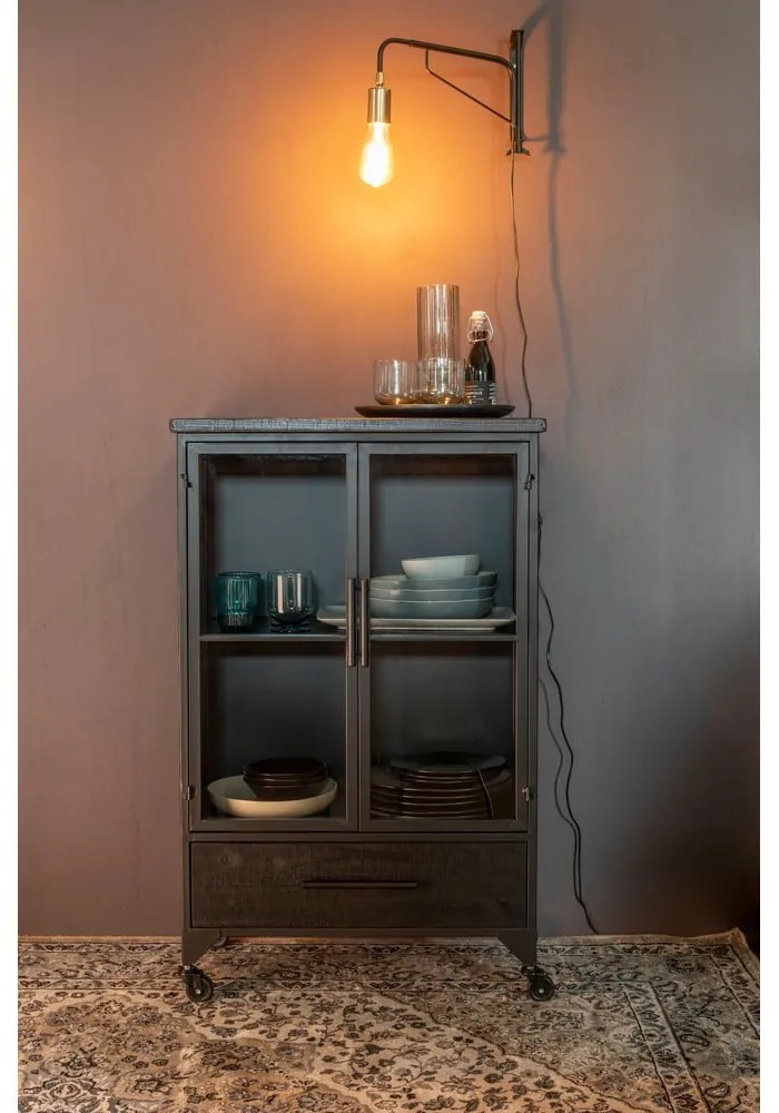 Черен метален шкаф 65x105 cm Ferre - White Label