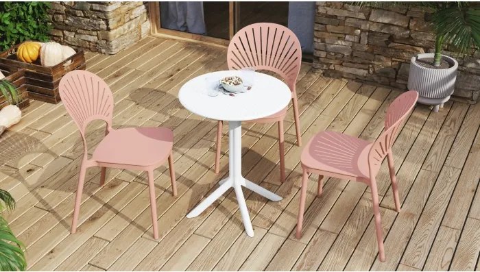 СОЛЕИЛ Пудрово розово - МОДЕРЕН СТОЛ ЗА КУХНЯ/ ГРАДИНА/ КАФЕНЕ (ВЕРТИКАЛНО ПОДРЕЖДАНЕ)