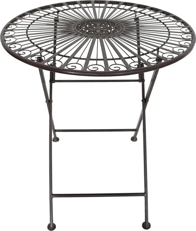 Тъмнокафяв метален градински комплект за хранене за 2 – Garden Pleasure