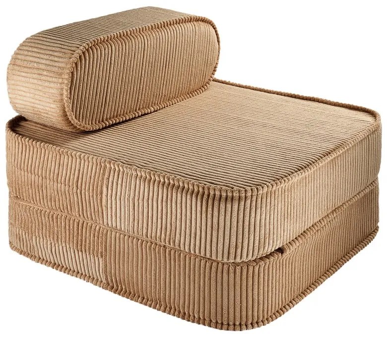 Кафяв детски стол от рипсено кадифе Flip – Wigiwama