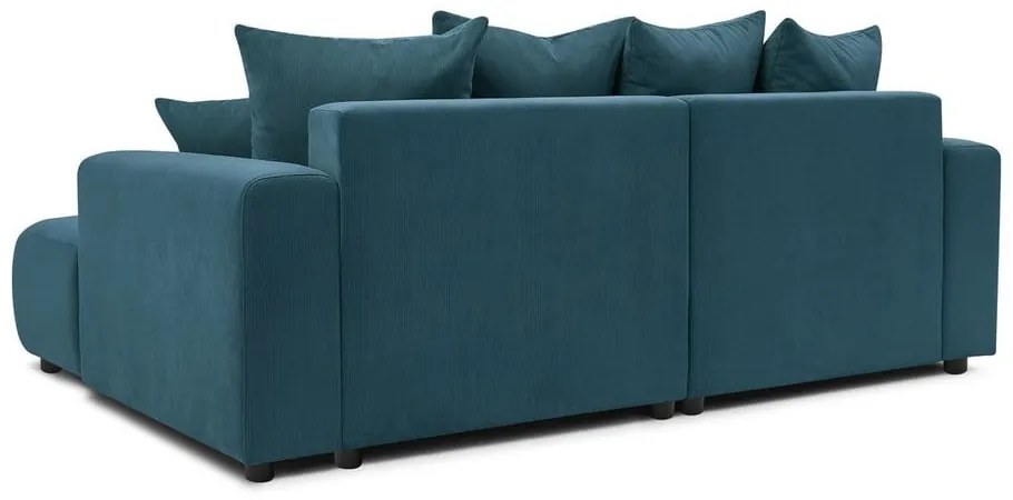 Син кадифен ъглов диван Enjoy – Bobochic Paris