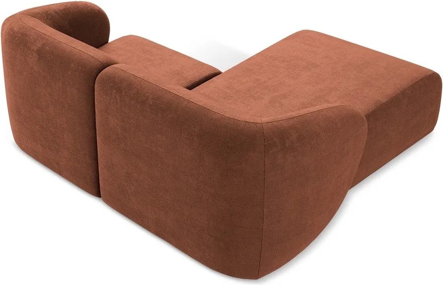 Теракотен шенилов ъглов диван (ляв ъгъл) Lani – Makamii